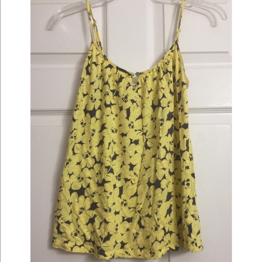 Yellow spaghetti strap tank top
